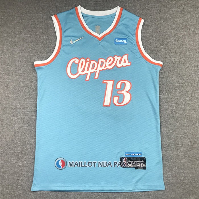 Maillot Los Angeles Clippers Paul George NO 13 Ville 2021-22 Bleu